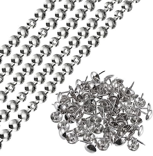 sourcing map Lot de 10 bandes de punaises d'ameublement brillantes de 1 m pour canapé, tête de lit, chaise, meubles avec clous d'ameublement (11 mm, argenté)