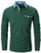 KUNJLELP Poloshirt Herren Langarm, T Shirts Männer, Hemd Herren Denim-Splice T-Shirt Golf Polo Shirt,Grün,XL