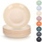 Evanda Set di 8 Piatti da tavola plastica, piatti per la cena da 20cm infrangibili e riutilizzabili per tutti gli usi e per tutte le età, sicuri per il microonde, senza BPA(Formaggio Bianco)