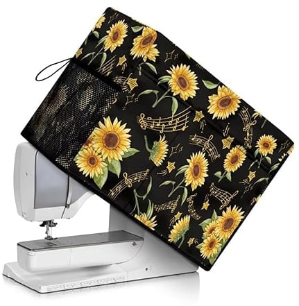 Jeiento Nähmaschinen-Abdeckung mit Taschen für zusätzliches Zubehör, kleine Maschinenschutz, Staubschutz für die meisten Standard-Nähmaschinen, Schwarz , Beauty Case