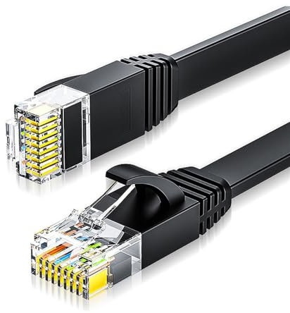 NFHK Câble Ethernet plat ultra fin UTP Cat 6 RJ45 pour ordinateur portable routeur 30 cm
