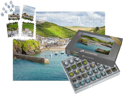 puzzleYOU: SMART Sorted® | Puzzle 1000 Teile leicht gemacht „Fischerdorf Port Isaac an der Küste von North Cornwall, England“ – aus der Puzzle-Kollektion Cornwall