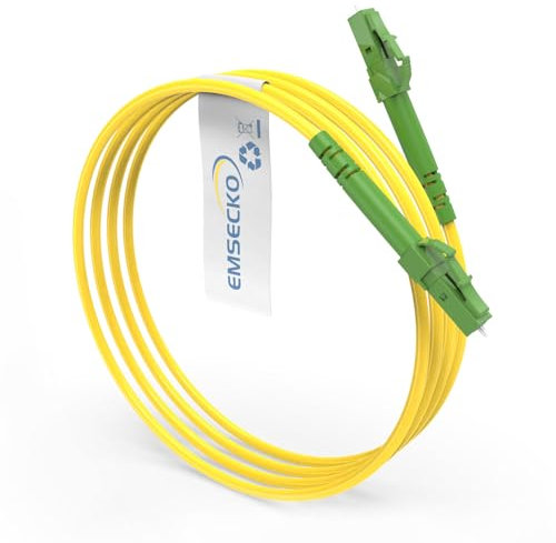 EMSECKO Glasfaser-Kabel LC/APC auf LC/APC OS2 Singlemode Simplex 9/125μm (3M) - Kompakte Hochleistung für verlässliche Datenübertragung über kurze Distanzen