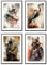 MJ-Graphics | Poster Set Japan Samurai Bushido Wohnzimmer & Schlafzimmer | 4x Din A4 300g Qualitätsdruck | Meditation Zen | Braun Wanddeko ohne Rahmen