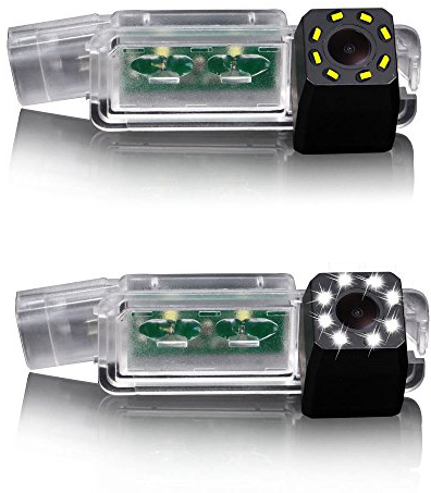 8 LEDs Einparkkamera Nachtsicht HD Rückfahrkamera Ersatz für VW Golf5 V/Passat 3c Limosine/Golf 7/MK7/VII/Passat CC/Skoda/Scirocco/Seat Leon 5F 4 Exeo ST Toledo/5P NH MK3 MK4/Lamando/Golf GTI 2008