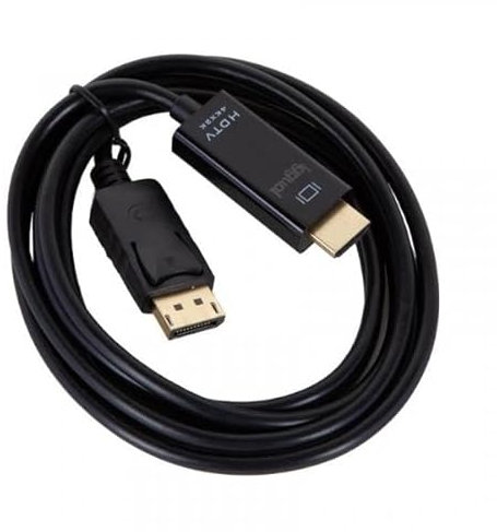 iggual Cable DisplayPort a HDMI 4K – Macho a Macho, 2 Metros, Resolución 4K@30Hz, Conectores Dorados, Unidireccional, Compatible con 2K/1080p, Negro
