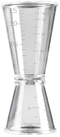 Generic Ounce Tasse à mesurer Accessoires de bar à double tête Lait Tea Shop 10-20ml/20-40ml avec graduations Transparent Cocktail Jigger (L), AM0X350KCOIGB