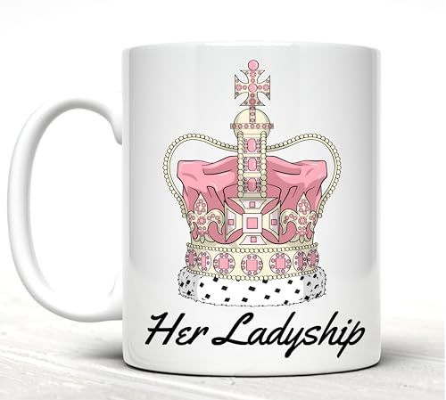 Her Ladyship 11oz Ceramic Coffee Mug with Pink Crown