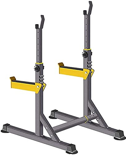CCKUHN Langhantelablage, Kniebeugenständer, Bankdrückablage, multifunktionaler Langhantelablageständer, Verstellbarer Hantel-Kniebeugenständer, Hantelbank, Heim-Fitnessstudio