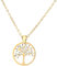 Jewelco London 9ct White & Yellow Gold Trace Tree of Life Pendant Trace Chain Necklace 18 inch 46cm