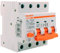 MeanWell Leitungsschutzschalter, dreiphasig, 380 V, RCBO 3P+N C10 10 A, Typ AC Kurve C 30 mA 6000 A, 4 Pole belegt 4 Module DIN-Schiene