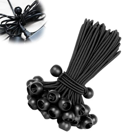 PARFCO Tendeurs de Bâche avec Boule, 20 Pièces Tendeur Bache Piscine, 30 cm Tendeur Bache, Noir, pour Tentes, Rideaux, Bannières