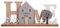 UNUS Holz-Aufsteller Dekoartikel mit Haus, Baum & Fahrrad-Motiv, rustikaler Schriftzug für Wohnzimmer, Flur & Schlafzimmer