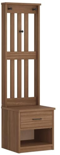 vidaXL Garderobenständer SANDNES 45x40x159,5 cm Massivholz Kiefer, Flurgarderobe, Flurschrank, Garderobenständer mit Schuhablage, Garderobe