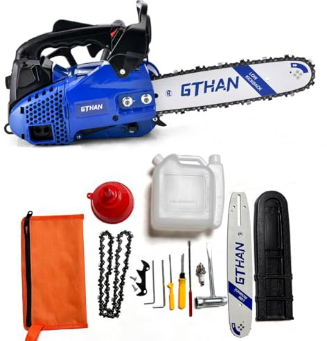 GTHANTOOLS 25.4cc Top Handle Chainsaw 2-Cycle Gas Chainsaw 12 Inch Petrol Handheld Cordless Portable Chain Saws for Trees Gas Powered Wood Cutting