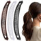 3 Pièces Pinces à Cheveux Banane, Pinces à Cheveux Banane, Pinces à Cheveux pour Femmes, Grande Pince Banane, Accessoire Cheveux Pince Banane pour Femmes et Filles (Noir, Blanc, Marron)