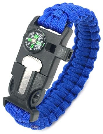 JUYAXIN Outdoor Survival-Armbänder, taktische Paracord-Armbänder, Kompasse, Pfeifen, Multitool für Wandern, Reisen, Camping, Nylon