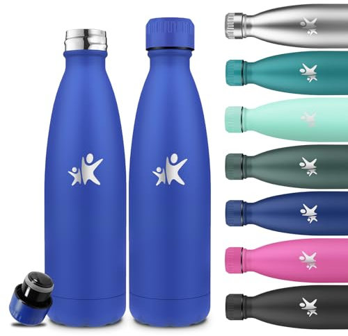Grsta Botella Agua Acero Inoxidable, 750ml Botella Termica, A Prueba de Fugas, Cantimplora Gym, sin BPA, Cantimplora Acero Inoxidable, Fácil de Llevar, para Oficina, Yoga, Cámping, Senderismo, Viajar