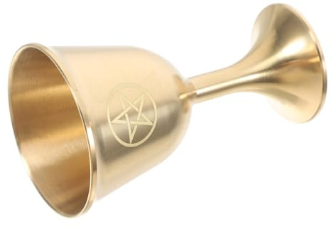 Pentagramm Altarbecher Gold aus Kupfer, 8x5x5cm, für Rituale | Vintage Design, Mystischer Akzent, Vielseitig Einsetzbar, für Zeremonien und Dekoratives Wohnaccessoire
