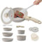 Premium 12 Piece Non Stick Cookware Set, Detachable Handle Design| Induction Ready Pots& Pans| Oven& Dishwasher Safe| Granite Coated Kitchenware for All Cooking Needs