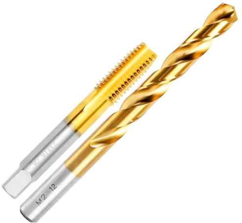 ASNOMY M14 x 2,0 Gewindeschneider und 12,0mm Bohrer Set,HSSG, Einschnittgewindebohrer Gewindebohrersatz, Gewindeschneiden, Gewindeschneidset