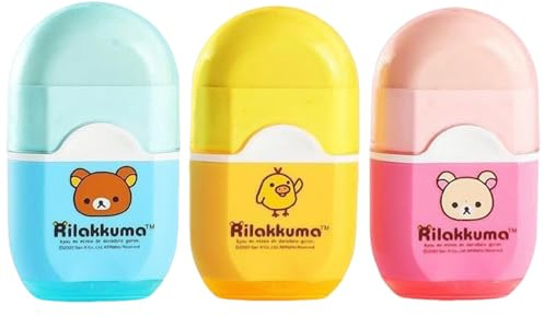 3 Pack Pencil Sharpener with Container, Rubber and Sharpener 2 in 1, Portable Pebble Shape​ Manual ​Sharpener​ for ​Kids Students Teachers, ​Dust Free​Office School Supplies, Art Supplies