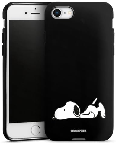 Silikon Hülle kompatibel mit Apple iPhone SE 2020 Case schwarz Handyhülle Peanuts Offizielles Lizenzprodukt Snoopy