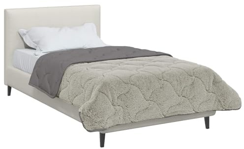 vidaXL Winterbettdecke 140 x 220 cm Winter Hellgrau Atmungsaktiv