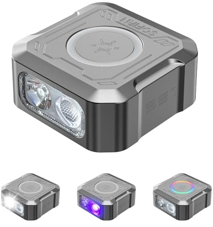 Sofirn SE1 Mini Linterna Llavero, Linterna EDC de 302 Lúmenes con Luz UV, Anillo RGB, Imán y USB-C, Recargable, Cuerpo Metálico CNC para Uso Diario, Emergencias, Camping y Exterior