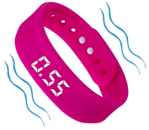 Geräuschloses Vibrationsalarm-Armband, Silikon, 21,6 cm, tragbar, wasserdicht