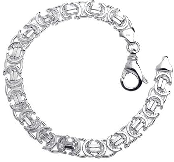 Flaches Königskette Armband 9mm - massiv 925 Silber, Länge 24cm