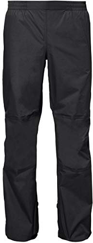 VAUDE Regenhose Herren Drop Pants lI, wasserdichte Outdoorhose für Fahrrad, leichte Überhose, atmungsaktive Fahrradhose, schnell überziehbar - Black, S-Long