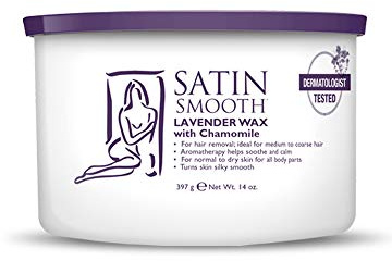 Satin Smooth Lavender Wax with Chamomile, Facial and Full Body Hair Removal Wax, Soothes and Calms, Ideal for Sensitive Skin, Waxing Kit, 14oz, 1-pack
