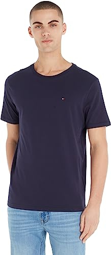 Tommy Hilfiger Men's Short Sleeve Round Neck T-Shirt, Blue (Navy Blazer), L