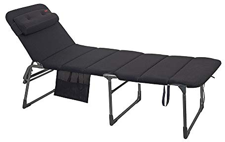 Crespo Dreibeinliege Deluxe gepolstert 45 cm HOHE - ALUMINIUM - 7,4 kg - POOL - STRAND - BADELIEGE DREIBEIN LIEGE - SCHWARZ - STABIELO Belastung ca. 140 Kilo - VERTRIEB - Holly ® Produkte