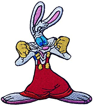 Roger Hase Patch bestickt zum Aufbügeln L