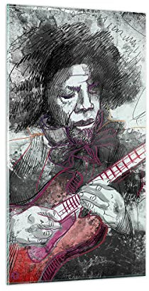 Bilder auf Glas Lied Gitarre Künstler Instrument Glasbild 45x80cm Wandbilder Dekoration Wohnzimmer Schlafzimmer Küche Deko Klein Wanddeko Bild im Glas Wand Kunstdruck Art Modern Wall GPA45x80-2559