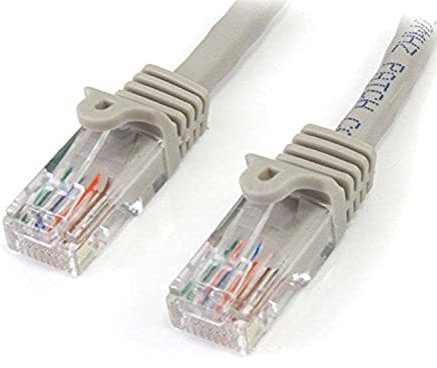 StarTech.com 15 m Gray Cat5e Snagless RJ45 UTP Patch Cable - 15m Patch Cord - Ethernet Patch Cable - RJ45 Male to Male Cat 5e Cable (45PAT15MGR)