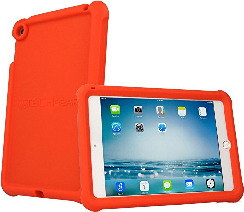 TECHGEAR Coque Bumper pour iPad Mini 5 2019, iPad Mini 4 - Coque de Protection Caoutchouc Résistante aux Chocs avec Bords et Coins Renforcés + Film de Protection [Rouge]