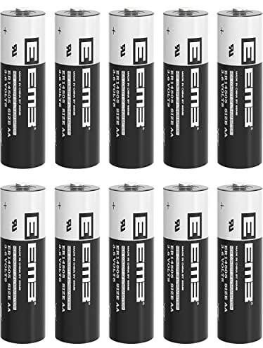 10x EEMB ER14505 Batteria AA, 3,6 V al litio cloruro di tionile (Li-SOCL₂) Pile monouso LS14500 2600 mAh Batteria
