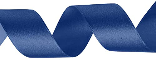 WedDecor Navy Ribbon for Gift Wrapping, 40mm x 25 Metres Double-Sided Satin Polyester Ribbon Roll for Wedding, Christmas, Hair Bow, Crafting, Sewing, Birthday Cake Decoration