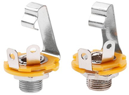 Hicello 2Pcs Stereo Input Jack Plug Socket Output 1/4 6.35mm Socket for Electric Guitar