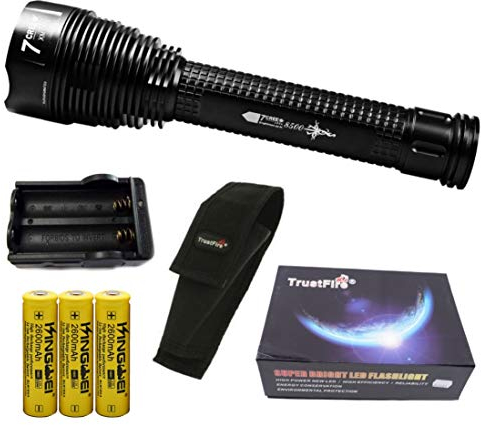 Linterna profesional Trustfire J18, con 7 Led CREE XML-T6-8500lm / Baterías Kingwei originales, 1 Modo/Uso con 2 o 3 baterías (B - Linterna kit alumbrado)