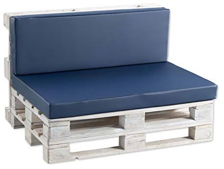 Gutekissen® Palettenkissen Palettenauflagen PF (Sitzkissen 120x60 glatt, Kunstleder Dunkelblau)