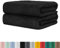 BaSaTex - 2er Set XXL Saunatuch Baumwolle in 80x200 cm - Saunahandtuch Badetuch aus hochwertigem Frottee mit Aufhängeschlaufe - Großes Strandtuch Öko-Tex Made in Green Zertifiziert - Schwarz