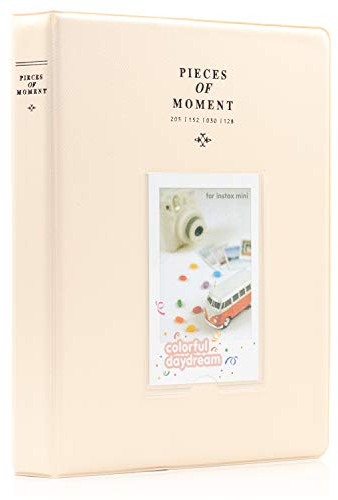 128 Taschen Fotoalbum für Fujifilm Instax Mini LiPlay 11 7s 8 8+ 9 25 26 50s 70 90 Sofortbildkamera, für Polaroid Snap SnapTouch PIC-300 Z2300 Mint Zip Sofortbildkamera Drucker (Beige)
