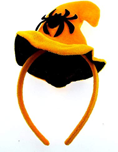 Hexenhut Haarreif Accessoire Kopfschmuck Verkleidung Halloween Kostüm Cosplay Spinne Orange Schwarz Geschenkidee Weihnachten Geburtstag Magie Zauber Event Gänsehaut