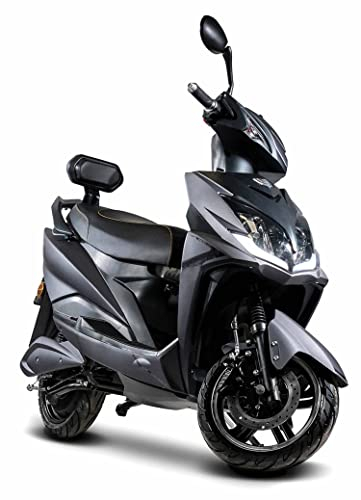 Elektroroller Falcon, 3400 Watt, E-Roller 45 km/h, Elektro Roller, E-Roller mit Straßenzulassung, E-Roller kaufen, herausnehmbarer Lithium-Akku, 80 km Reichweite, 45 km/h, Schwarz
