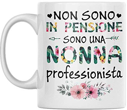 Vulfire Nonna Tazza Regalo Donna Compleanno Idea Originale Idee Regali per lei per Natale Festa della Mamma, Nonna Professionista (Bianco, Ceramica)