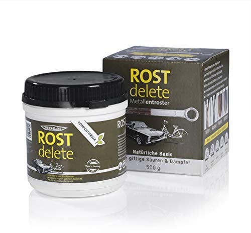ROLE ROSTdelete Rostentferner | Naturprodukt auf Basis von Zitronensäure | Entroster für Fahrrad, Auto, Motorrad, Werkzeug und mehr ohne giftige Dämpfe | Echter Rostentferner, kein Rostumwandler [500g]